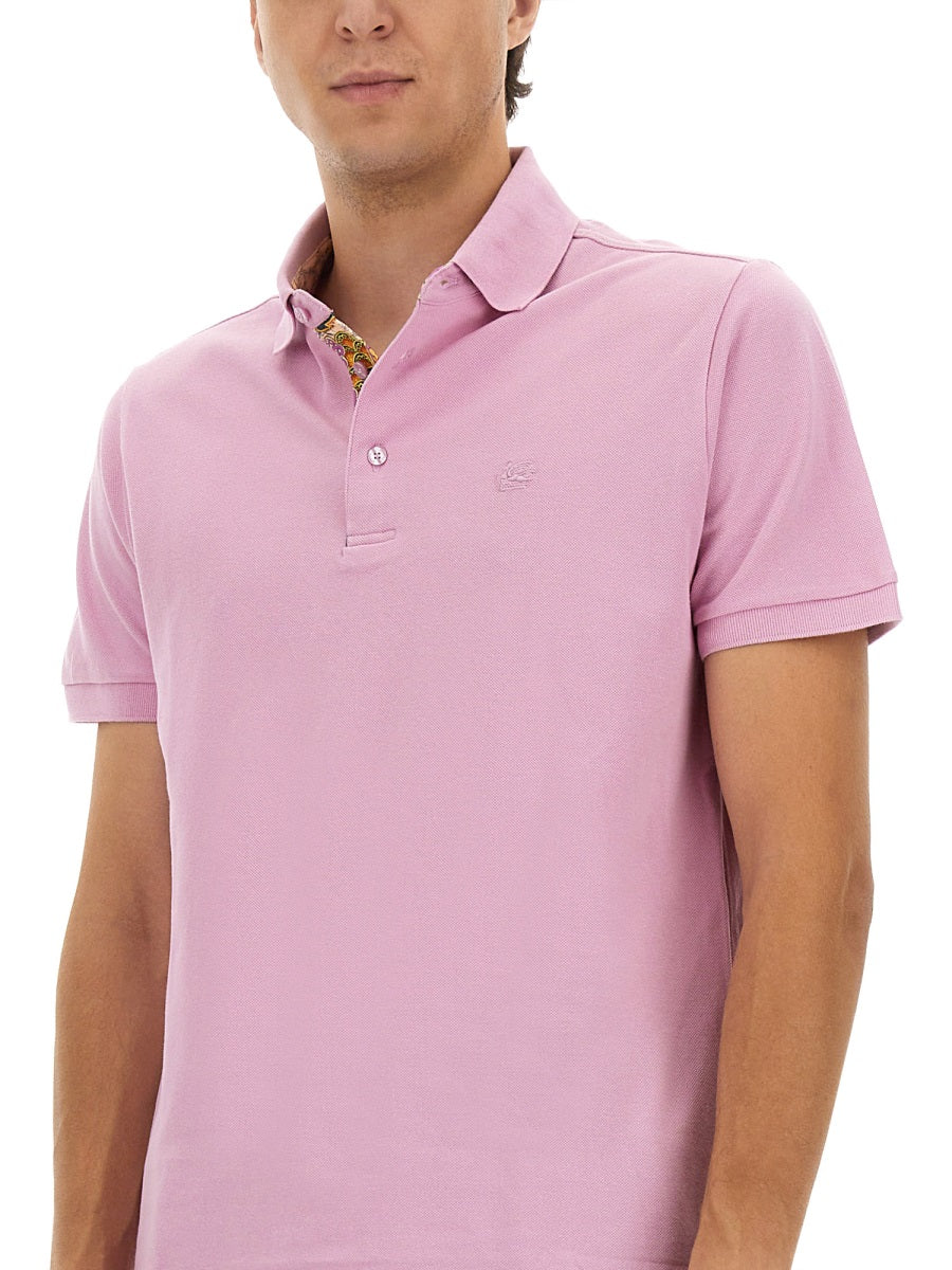 Etro Men Cotton Polo Shirt With Pegasus ETRO