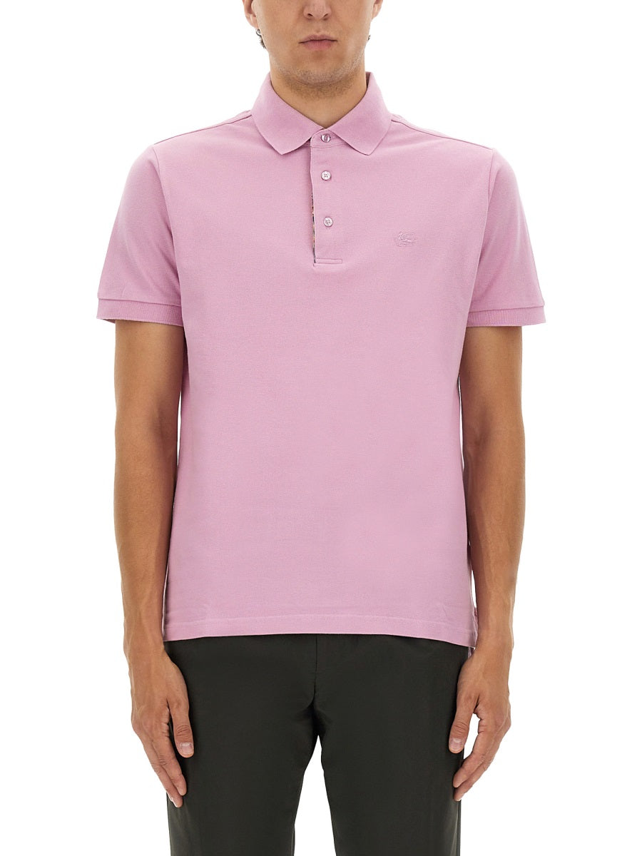 Etro Men Cotton Polo Shirt With Pegasus ETRO