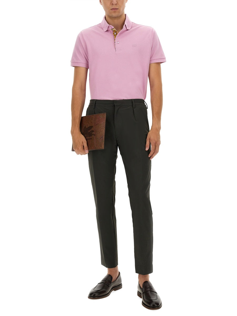 Etro Men Cotton Polo Shirt With Pegasus ETRO