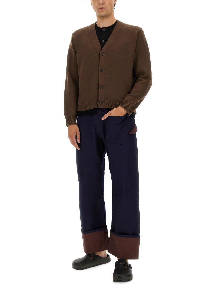 Jw Anderson Men Contrasting Layered Cardigan J.W. ANDERSON