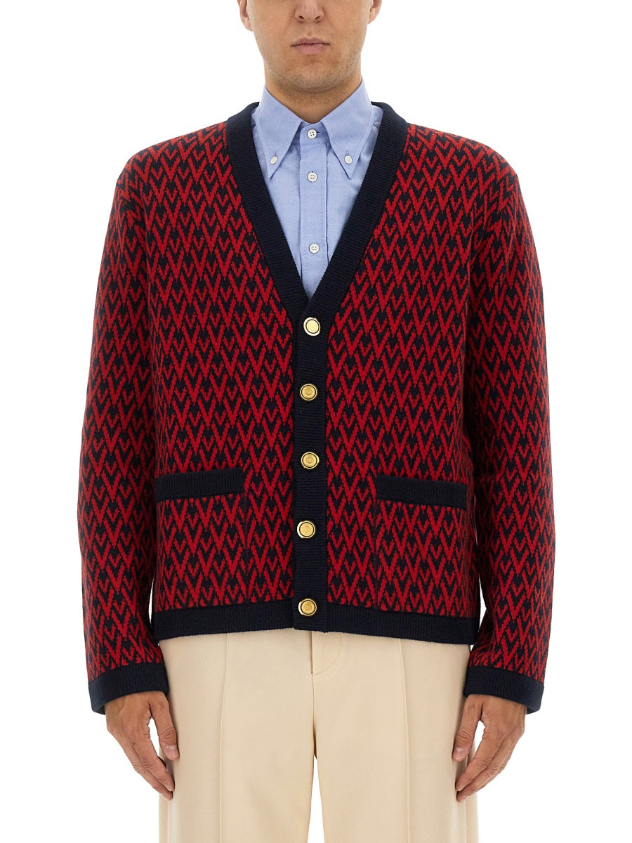 Valentino Men Cardigan With "Toute La V" Pattern VALENTINO