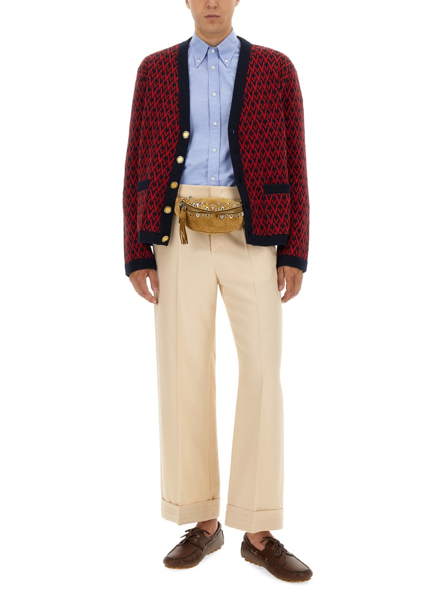 Valentino Men Cardigan With "Toute La V" Pattern VALENTINO