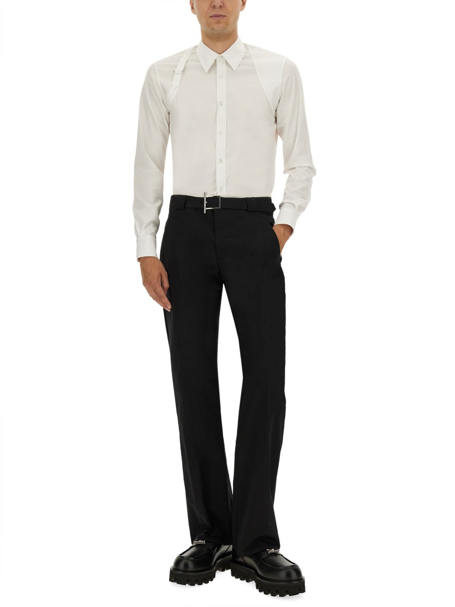 Alexander Mcqueen Men Pants With "T-Bar" Belt ALEXANDER MCQUEEN