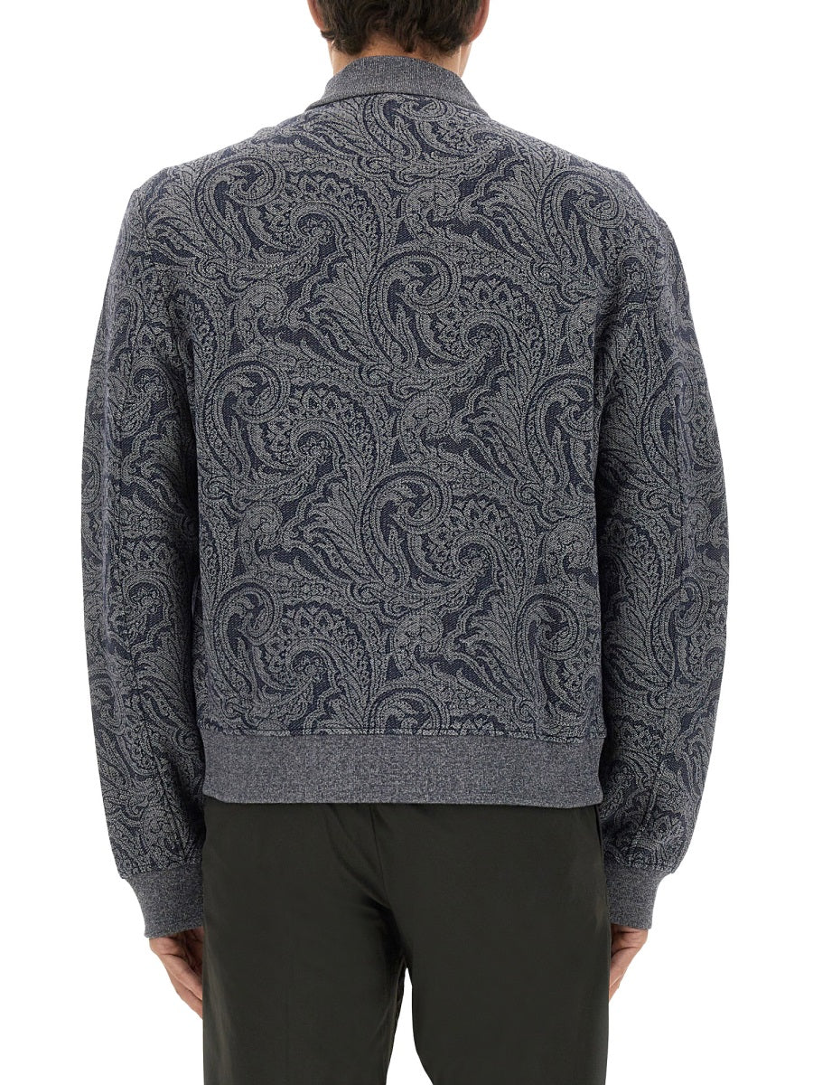 Etro Men Jacquard Bomber Jacket With Logo ETRO