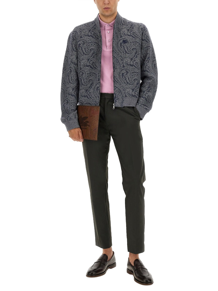 Etro Men Jacquard Bomber Jacket With Logo ETRO