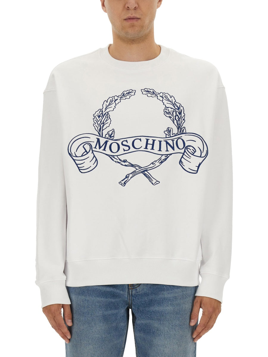 Moschino Men Sweatshirt With Laurel Crown Logo Embroidery MOSCHINO