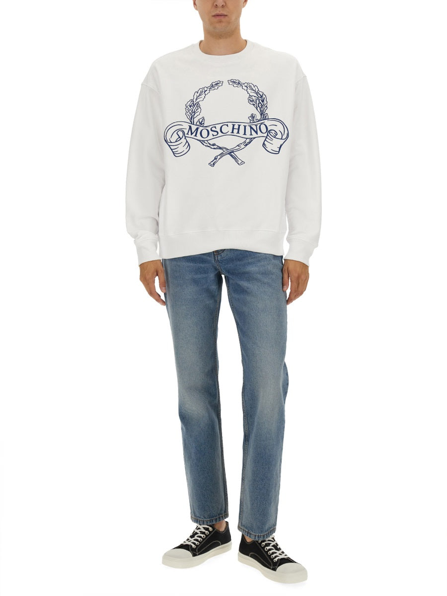 Moschino Men Sweatshirt With Laurel Crown Logo Embroidery MOSCHINO