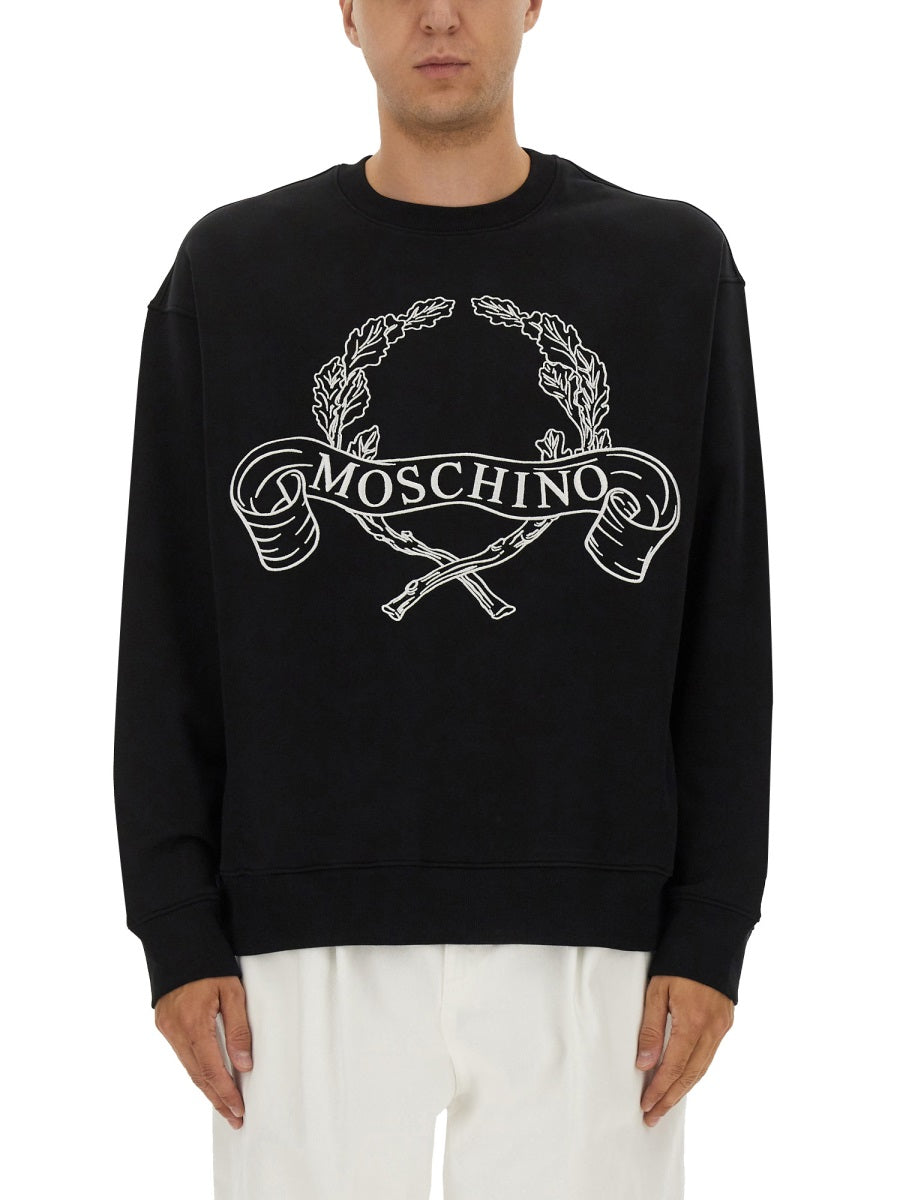 Moschino Men Sweatshirt With Laurel Crown Logo Embroidery MOSCHINO