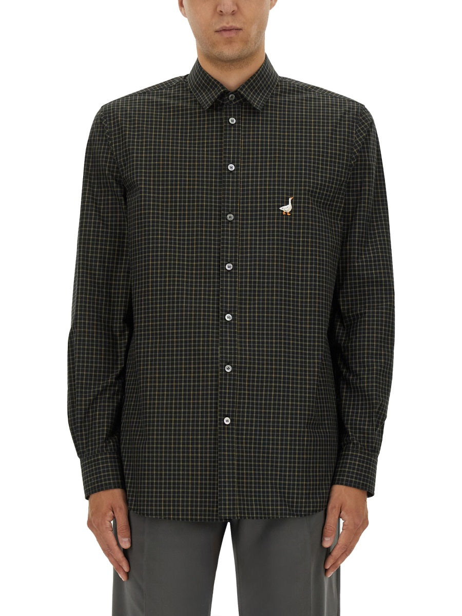 Moschino Men Shirt With Goose Embroidery MOSCHINO