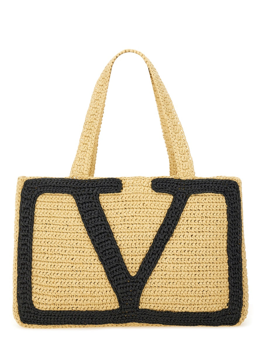 Valentino Garavani Women "Viva Superstar" Large Raffia Shopping Bag VALENTINO GARAVANI
