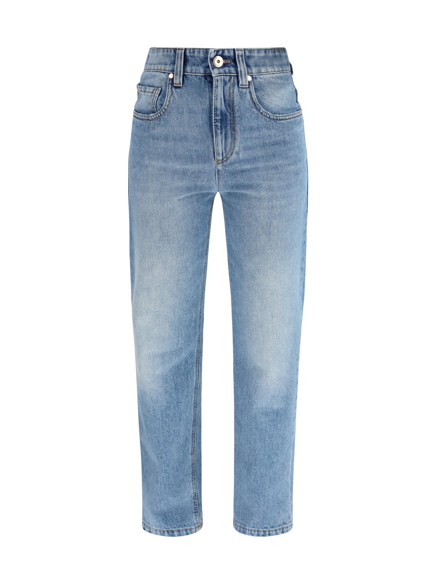 Brunello Cucinelli Women Retro Denim Pants With Monili BRUNELLO CUCINELLI