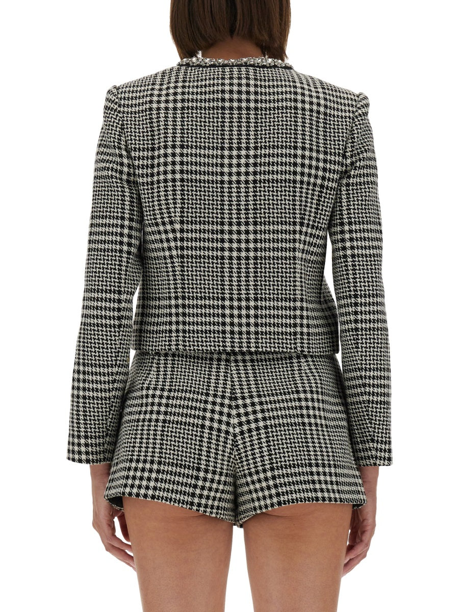Self-Portrait Women Houndstooth Jacket With Crystals SELF-PORTRAIT