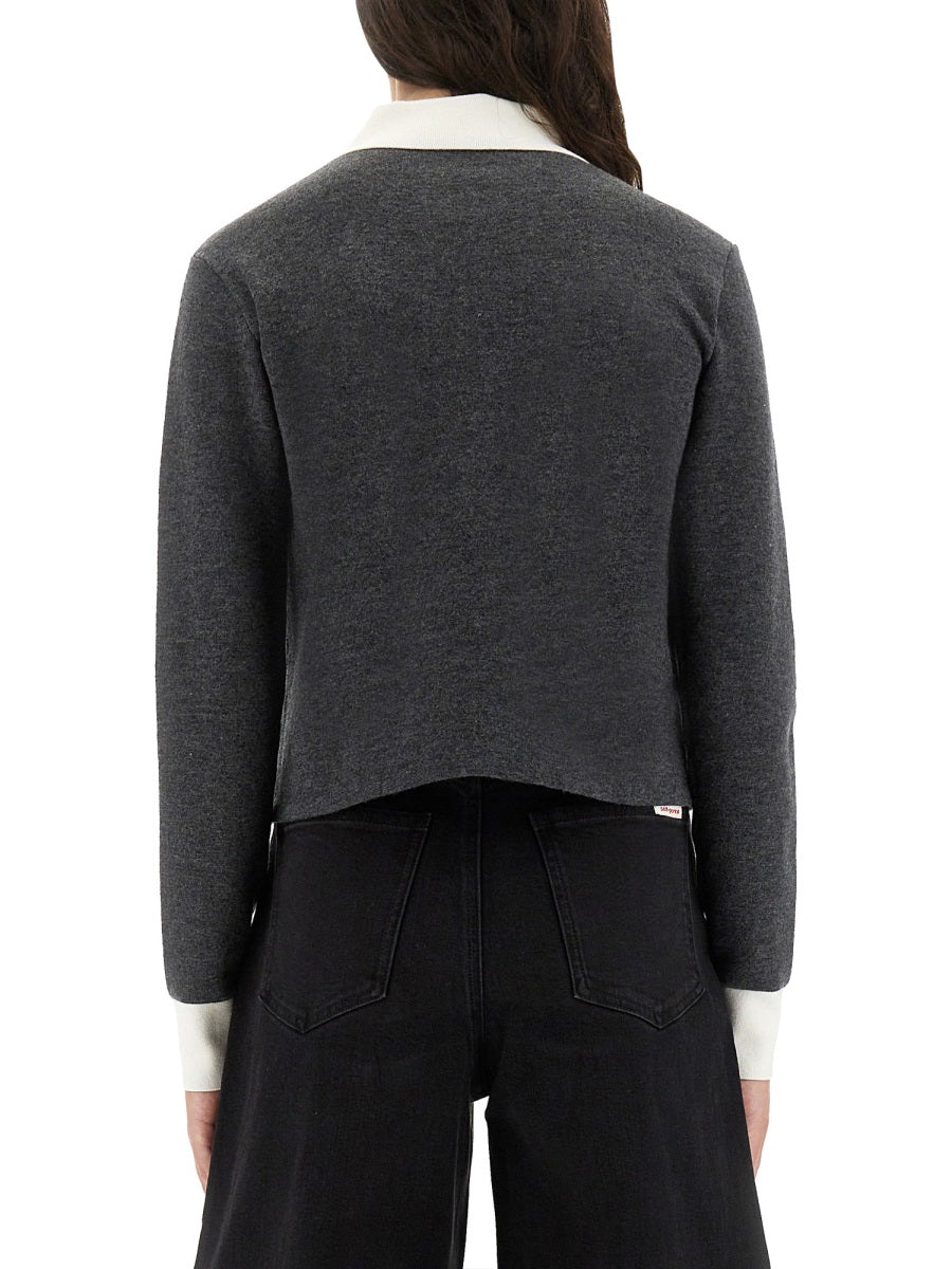 Self-Portrait Women Cardigan With Contrasting Collar SELF-PORTRAIT