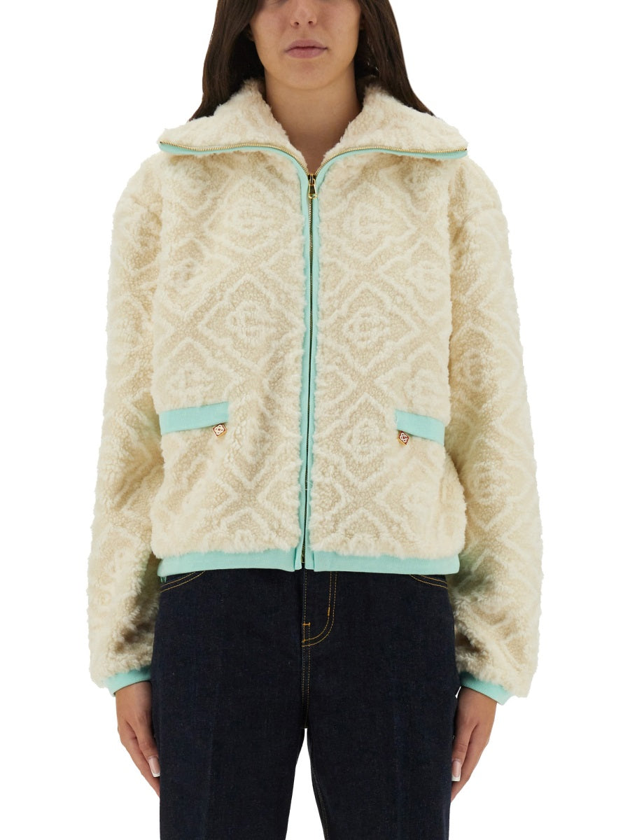 Casablanca Women Monogrammed Fleece Jacket CASABLANCA