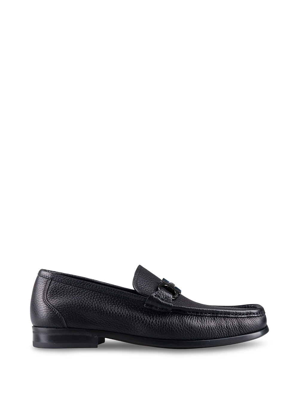 Ferragamo Men Grained Leather Gancini Loafers FERRAGAMO