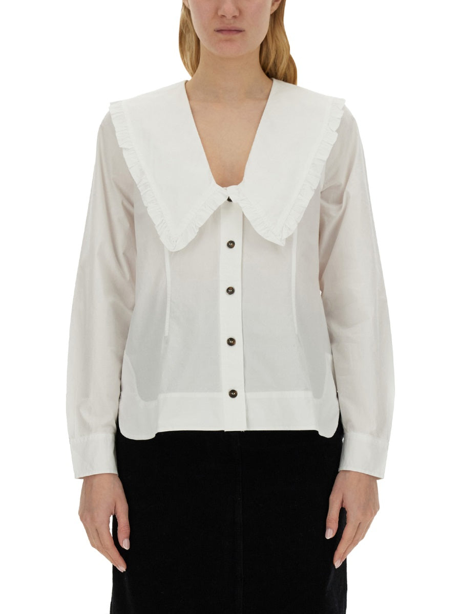 Ganni Women Peter Pan Collar Shirt GANNI