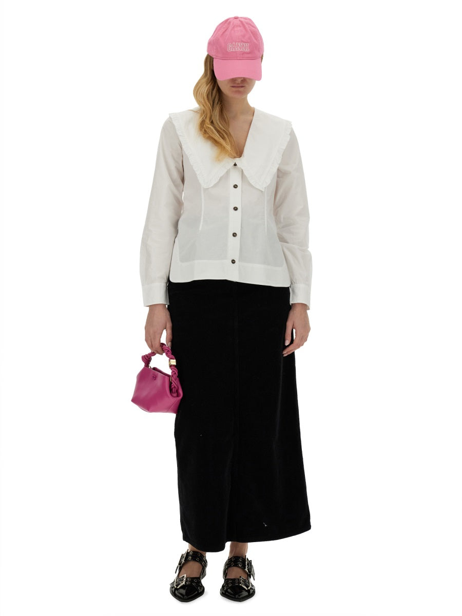 Ganni Women Peter Pan Collar Shirt GANNI