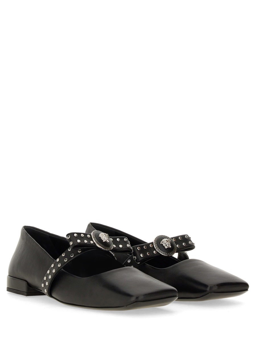 Versace Women Ballerina "Gianni" Ribbon With Studs VERSACE