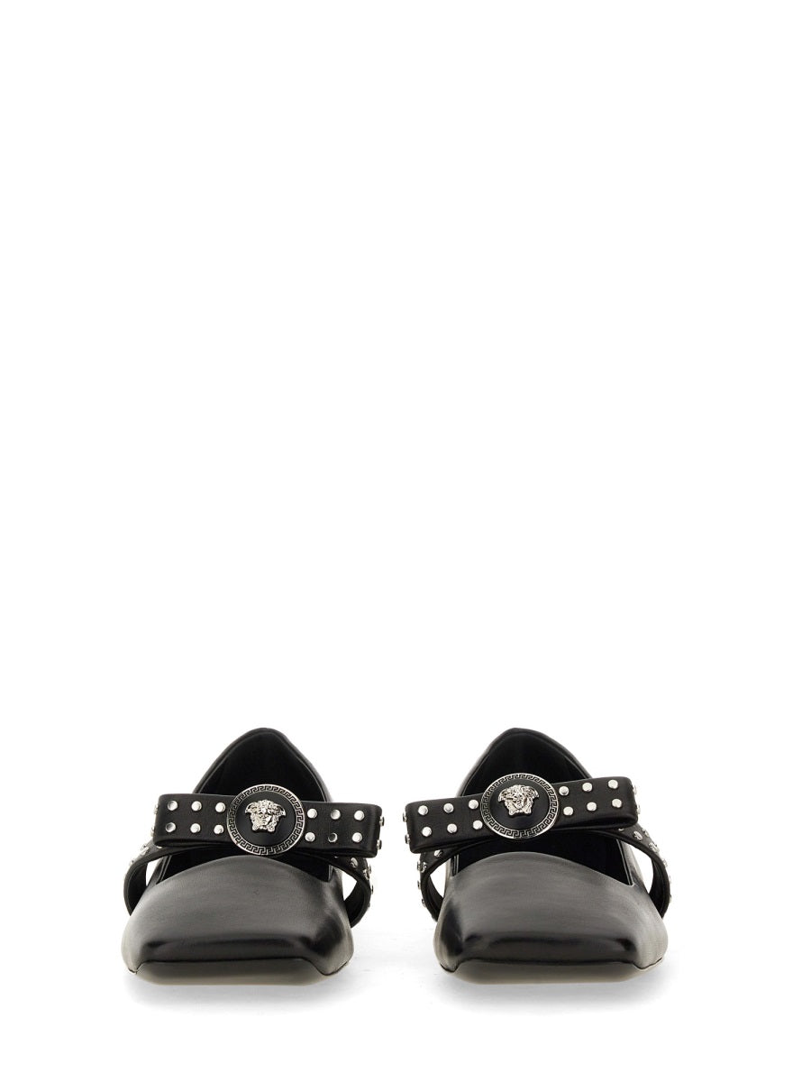 Versace Women Ballerina "Gianni" Ribbon With Studs VERSACE