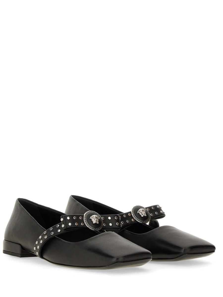 Versace Women Ballerina "Gianni" Ribbon With Studs VERSACE