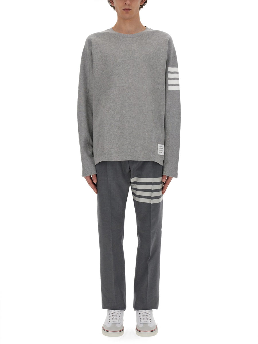 Thom Browne Men Classic Pants With Martingale THOM BROWNE