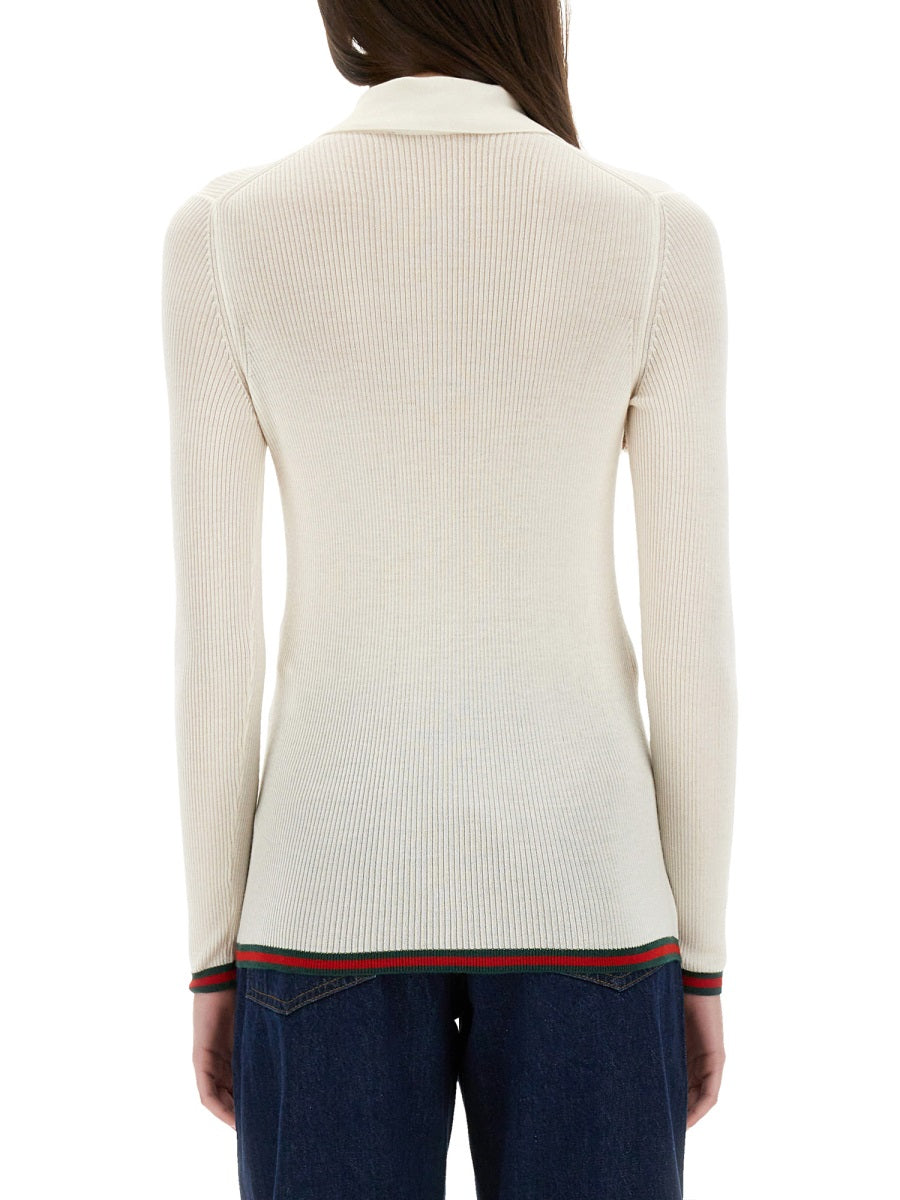 Gucci Women Cashmere And Silk Polo Shirt GUCCI