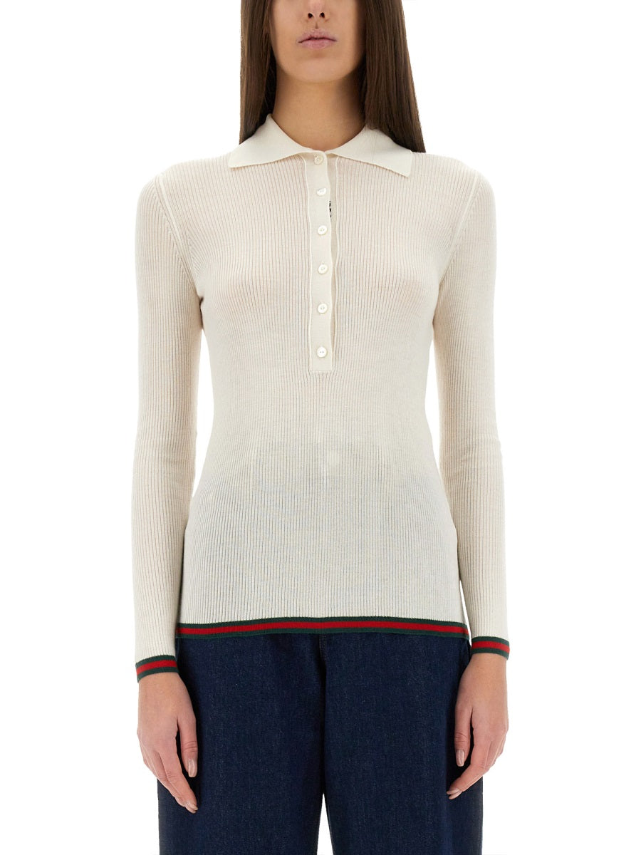 Gucci Women Cashmere And Silk Polo Shirt GUCCI