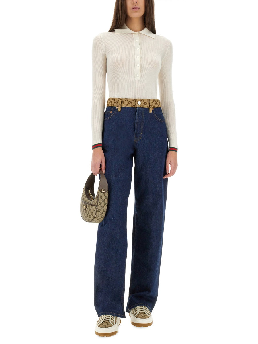 Gucci Women Cashmere And Silk Polo Shirt GUCCI