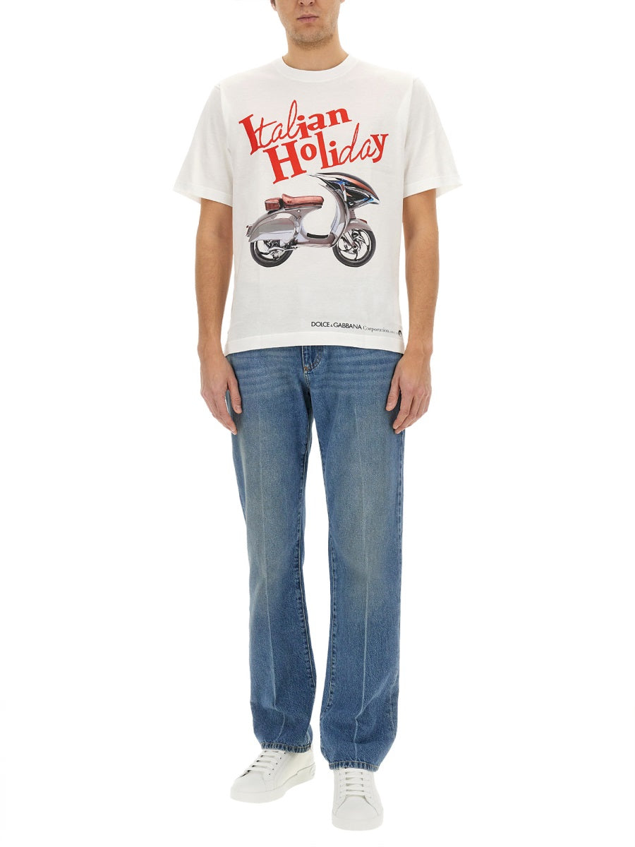 Dolce & Gabbana Men T-Shirt With "Wasp" Print DOLCE & GABBANA
