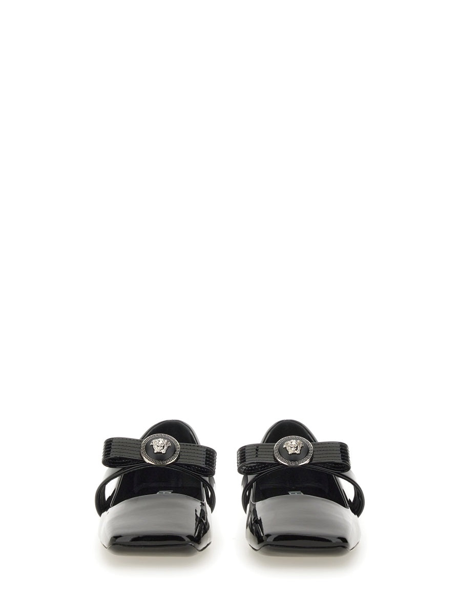 Versace Women Patent Leather Ballerina "Gianni Ribbon" VERSACE