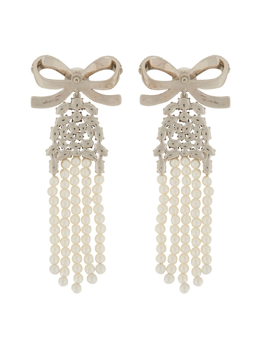 Self-Portrait Women Drop Earrings With Bow SELF-PORTRAIT