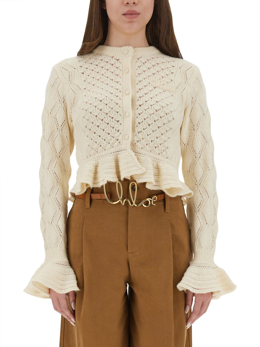Chloé Women Crochet Knit Cardigan CHLOE