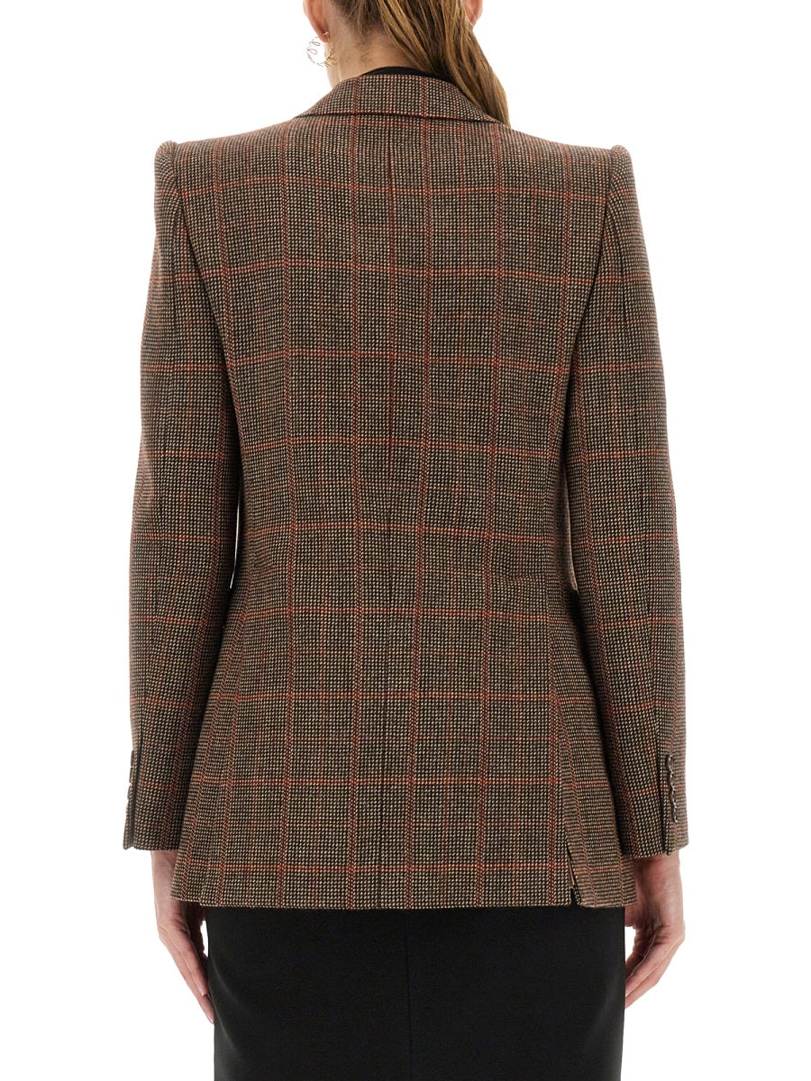 Chloé Women Plaid Wool Tailored Jacket