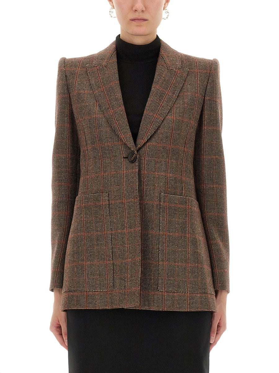 Chloé Women Plaid Wool Tailored Jacket