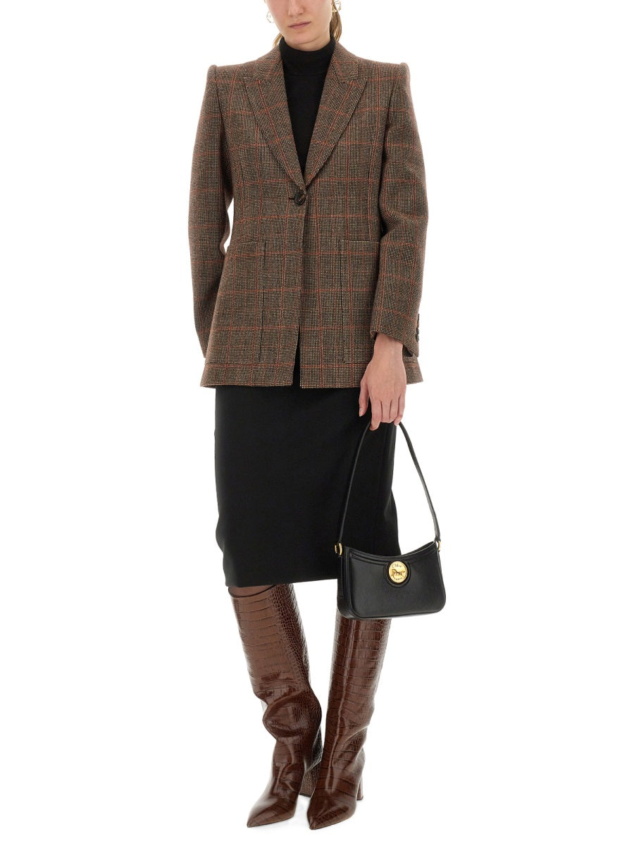 Chloé Women Plaid Wool Tailored Jacket