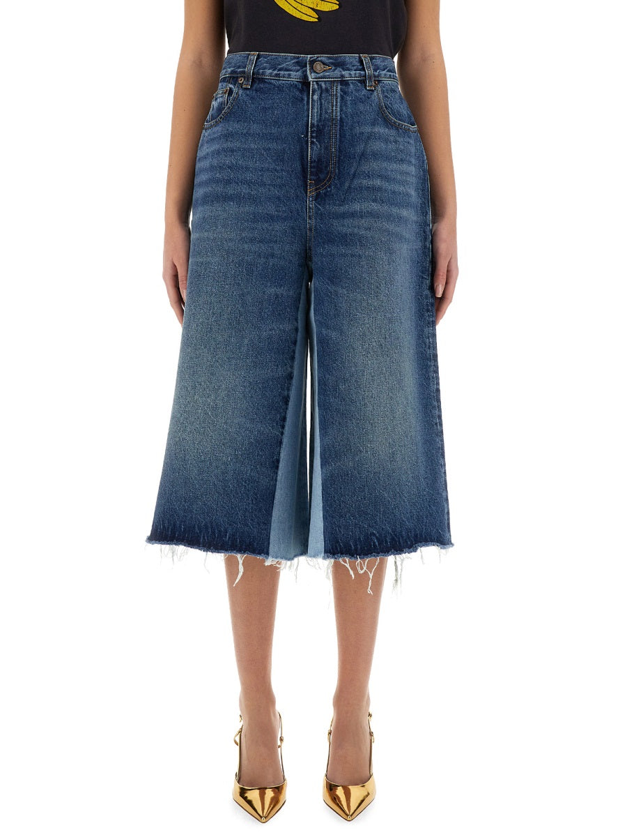 Chloé Women Patchwork Denim Bermuda Shorts CHLOE
