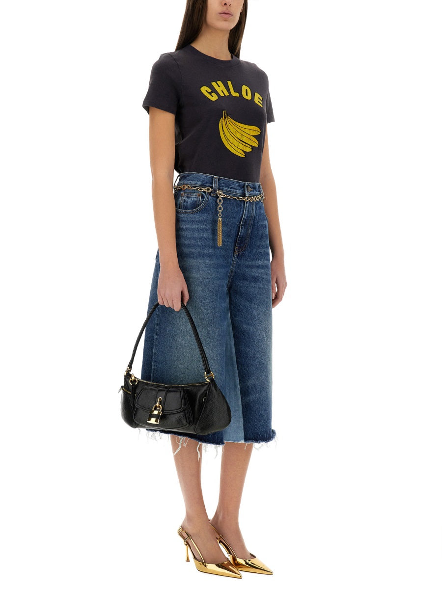 Chloé Women Patchwork Denim Bermuda Shorts CHLOE