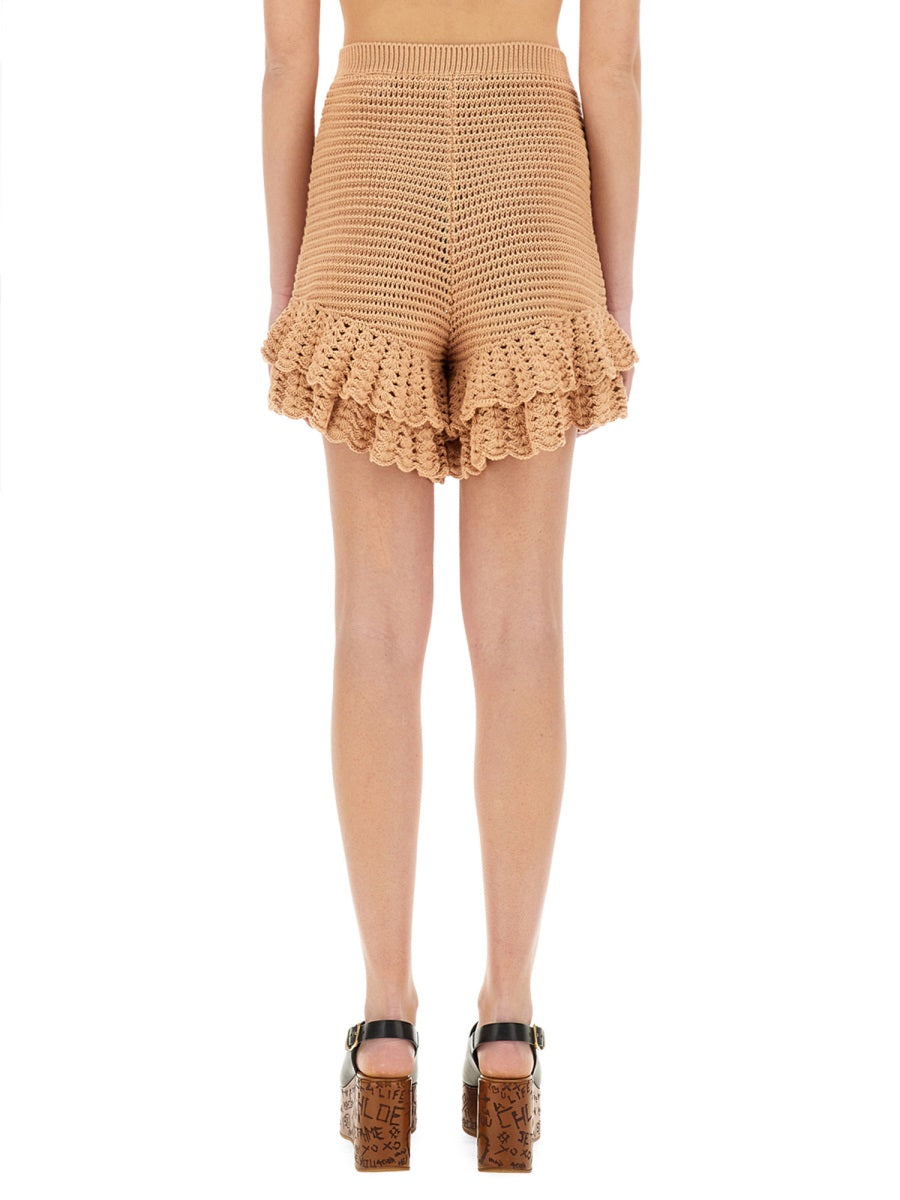 Chloé Women Crochet Knit Mini Shorts CHLOE