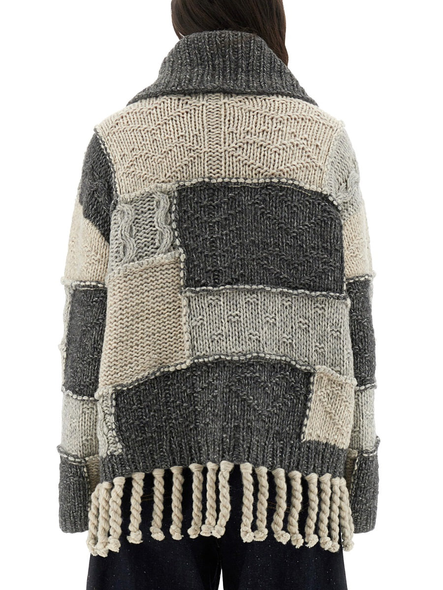 Ganni Women Patchwork Jersey With Bangs GANNI