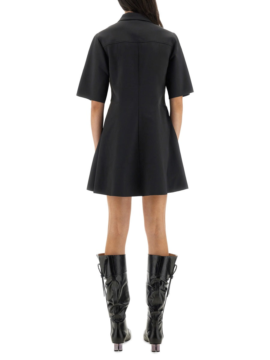 Ganni Women Mini Dress With Scalloped Buttons GANNI
