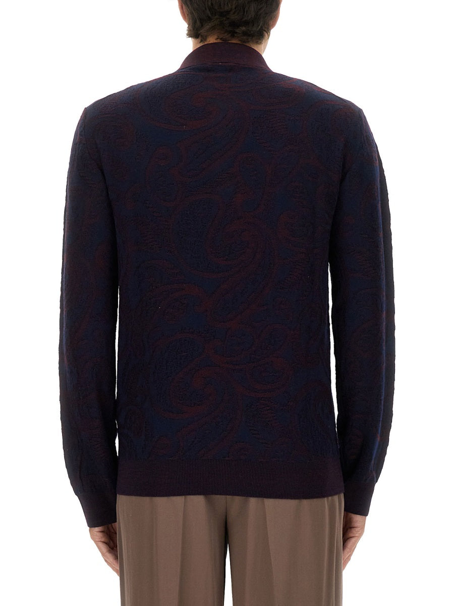 Etro Men Long-Sleeved Polo Shirt