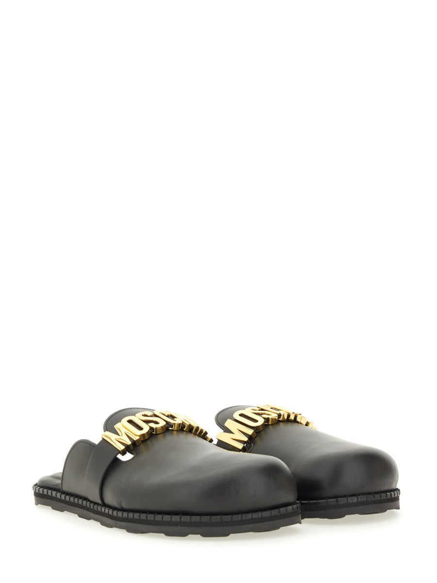 Moschino Women Sabot With Logo Lettering MOSCHINO