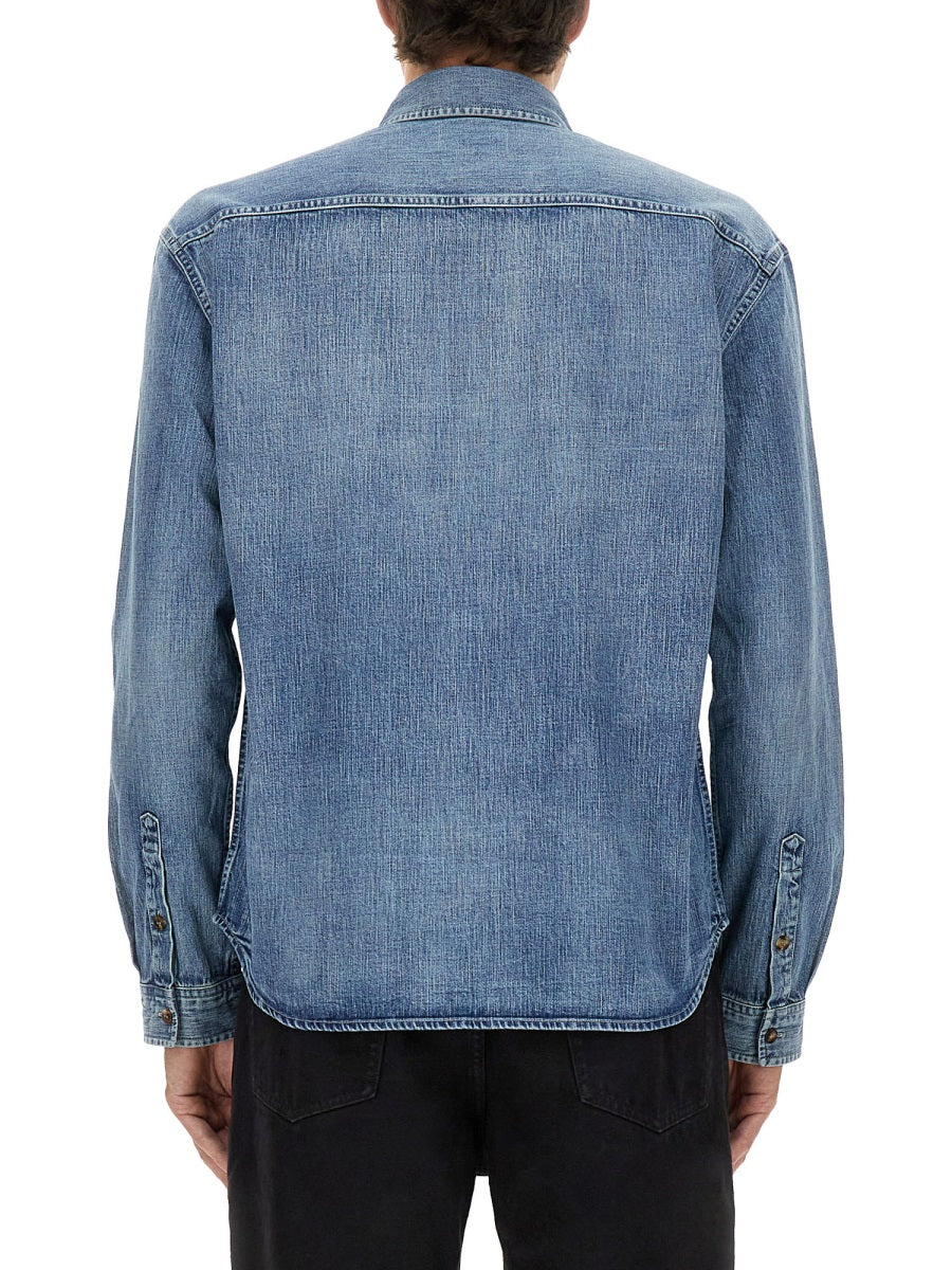 Saint Laurent Men Denim "Cassandre" Shirt SAINT LAURENT