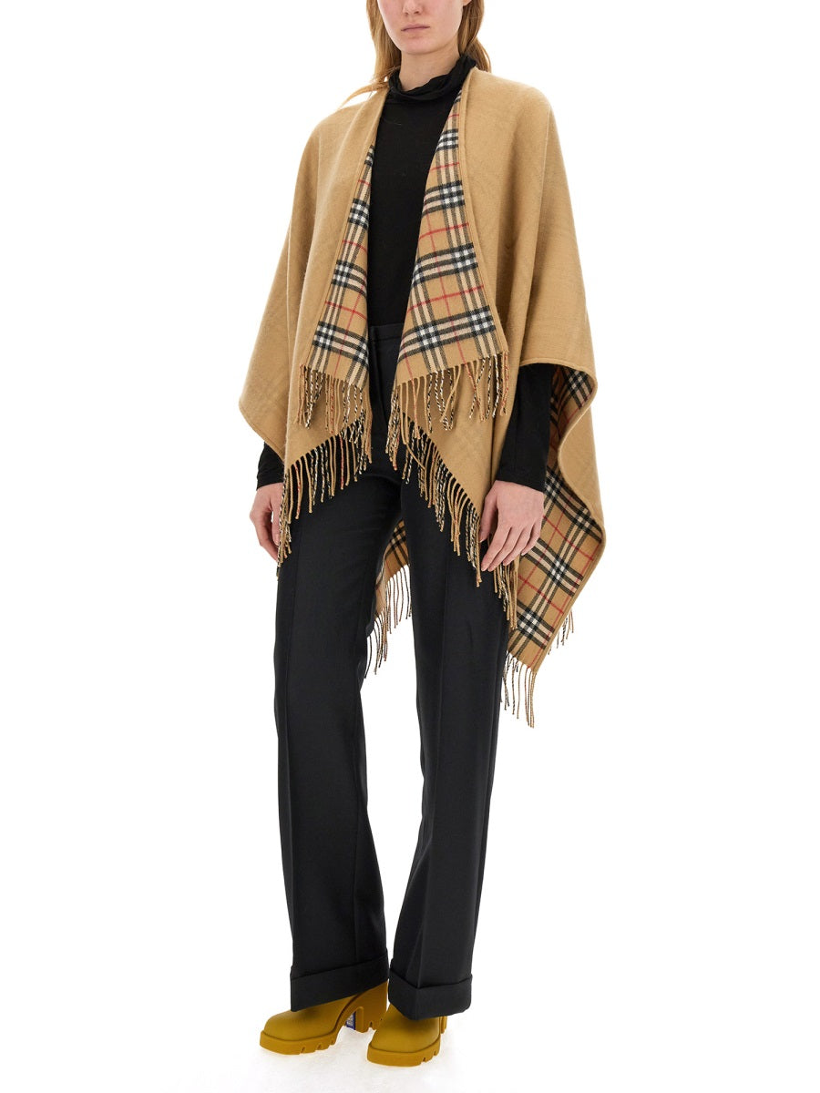 Burberry Women Reversible Check Wool Cape BURBERRY