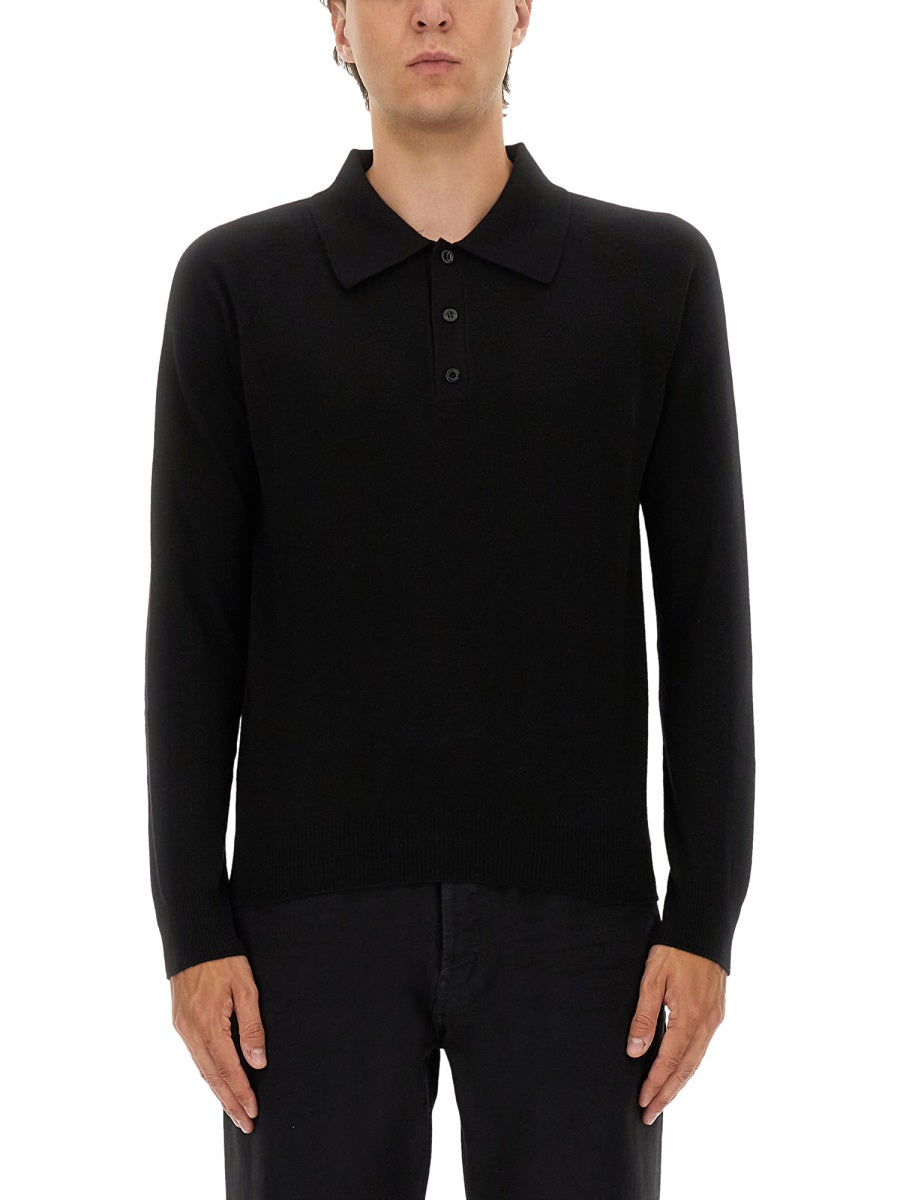 Saint Laurent Men Wool Polo. SAINT LAURENT