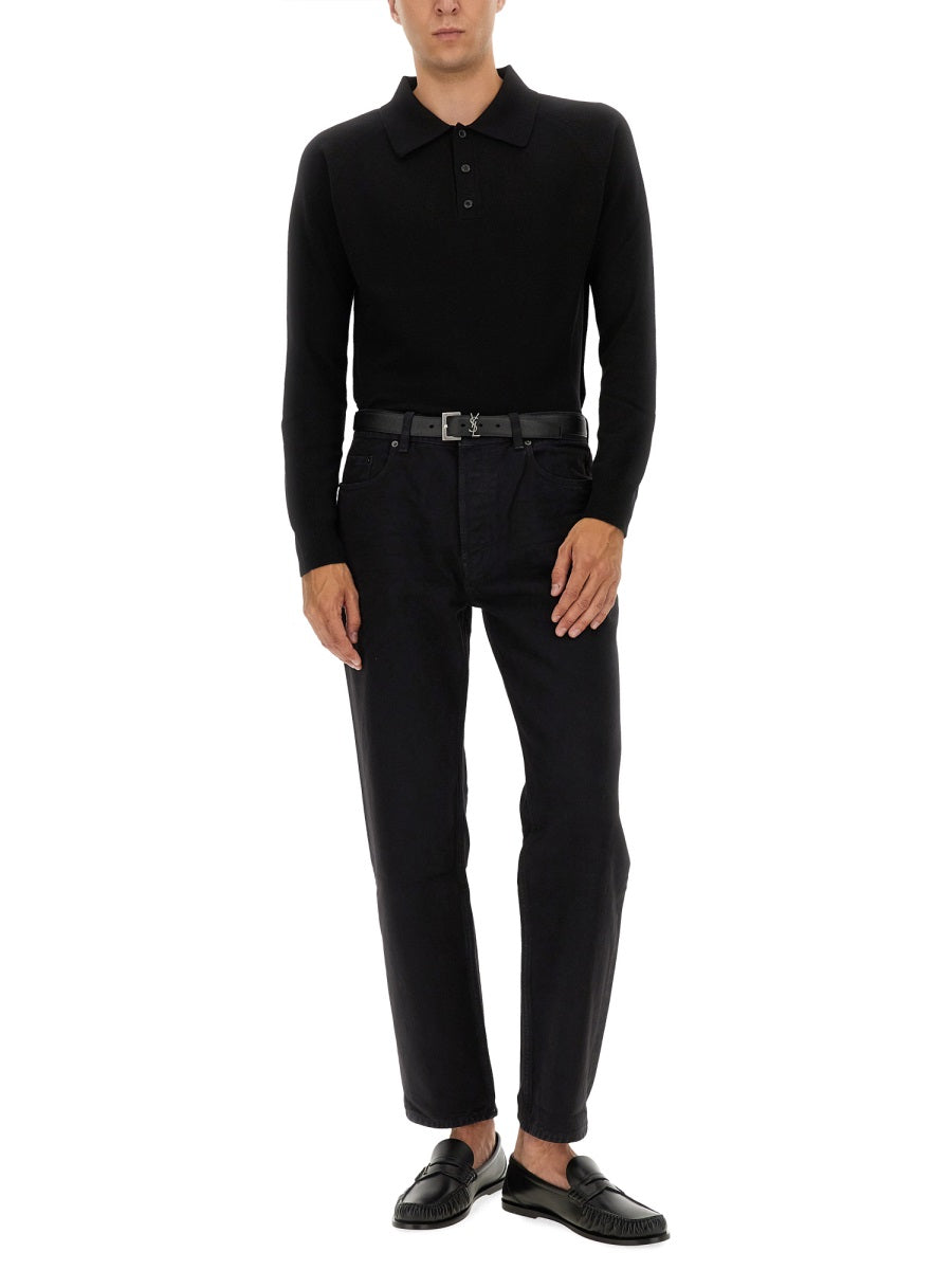 Saint Laurent Men Wool Polo. SAINT LAURENT