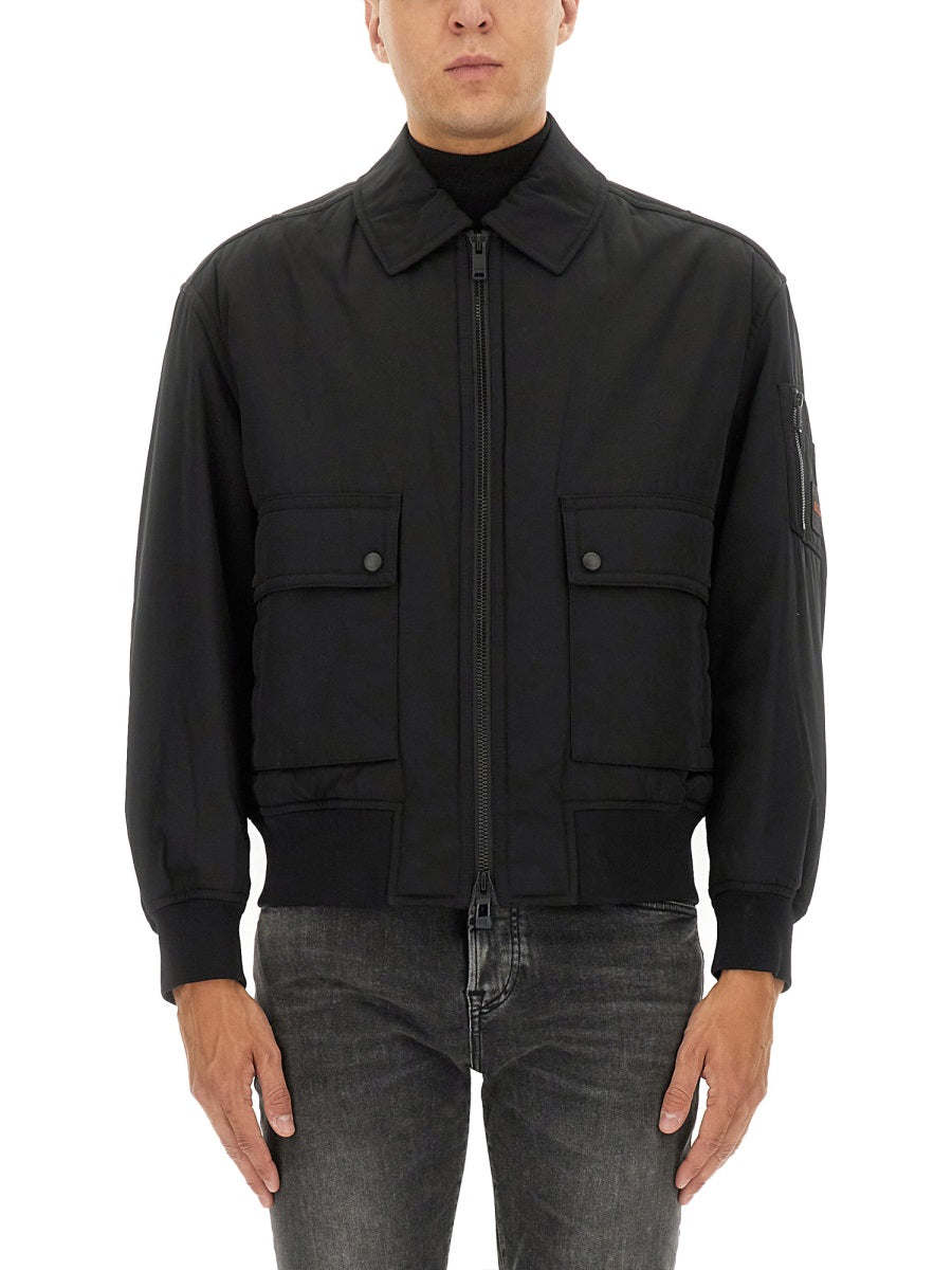 Boss Men Bomber Jacket With Removable Lining BOSS
