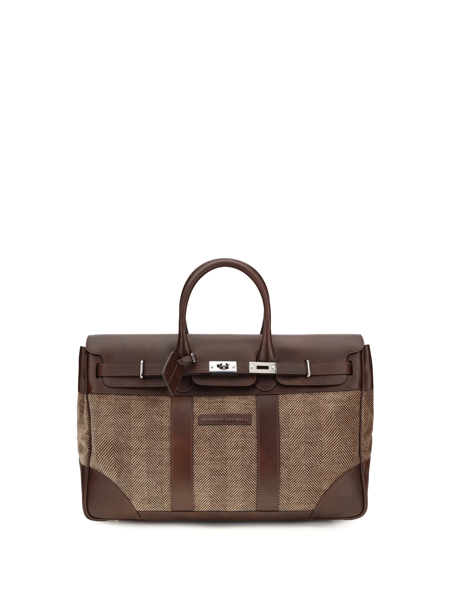 Brunello Cucinelli Men Travel Bag In Leather And Fabric BRUNELLO CUCINELLI