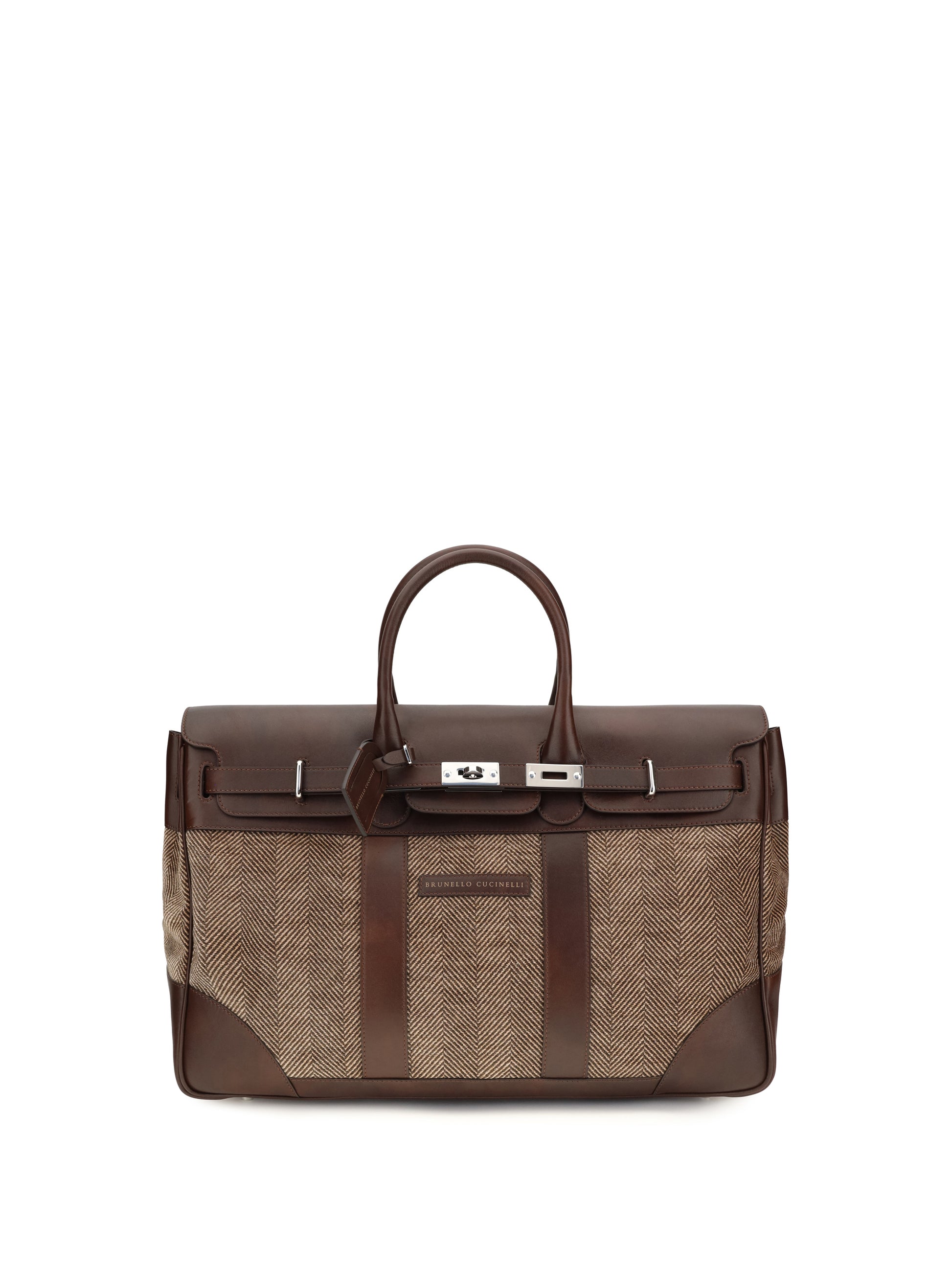 Brunello Cucinelli Men Travel Bag In Leather And Fabric BRUNELLO CUCINELLI