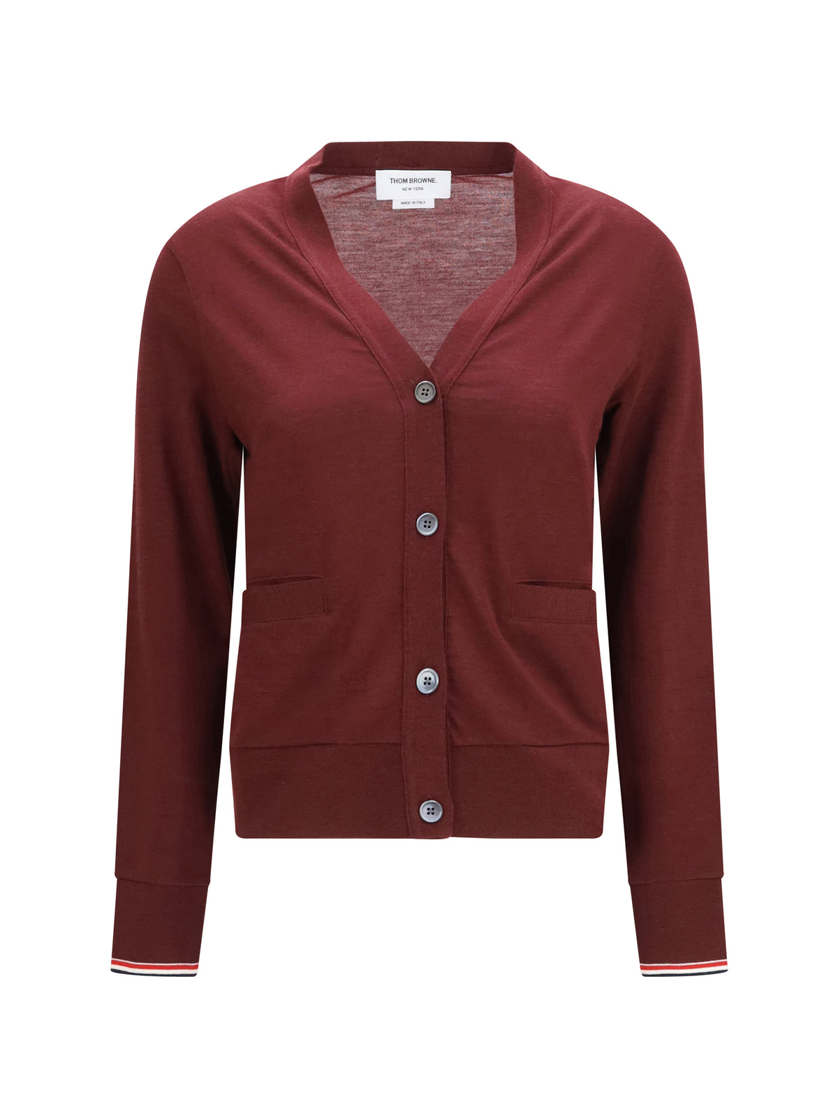 Thom Browne Women V-Neck Merino Wool Cardigan THOM BROWNE